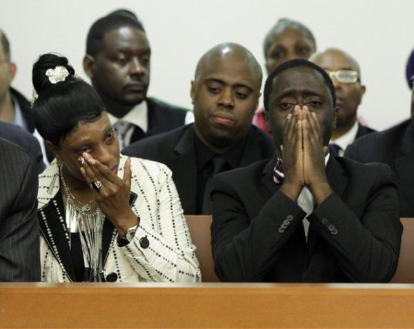 Ramarley Graham's Mother Constance Malcolm and Father Frank Graham (shocked) after decision not to indict Haste